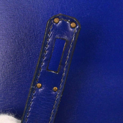 Hermes Blue Saphir Box Calf Mini Kelly 20 Sellier Handbag