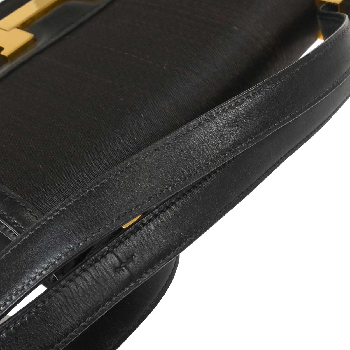 Hermes Black Crinoline Box Calf Constance 23 Shoulder Bag