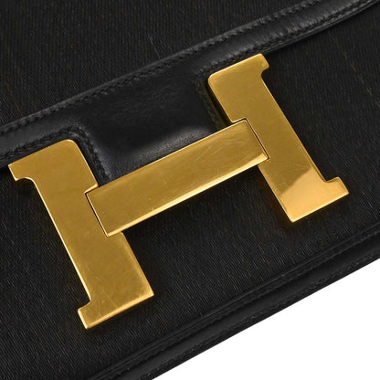 Hermes Black Crinoline Box Calf Constance 23 Shoulder Bag