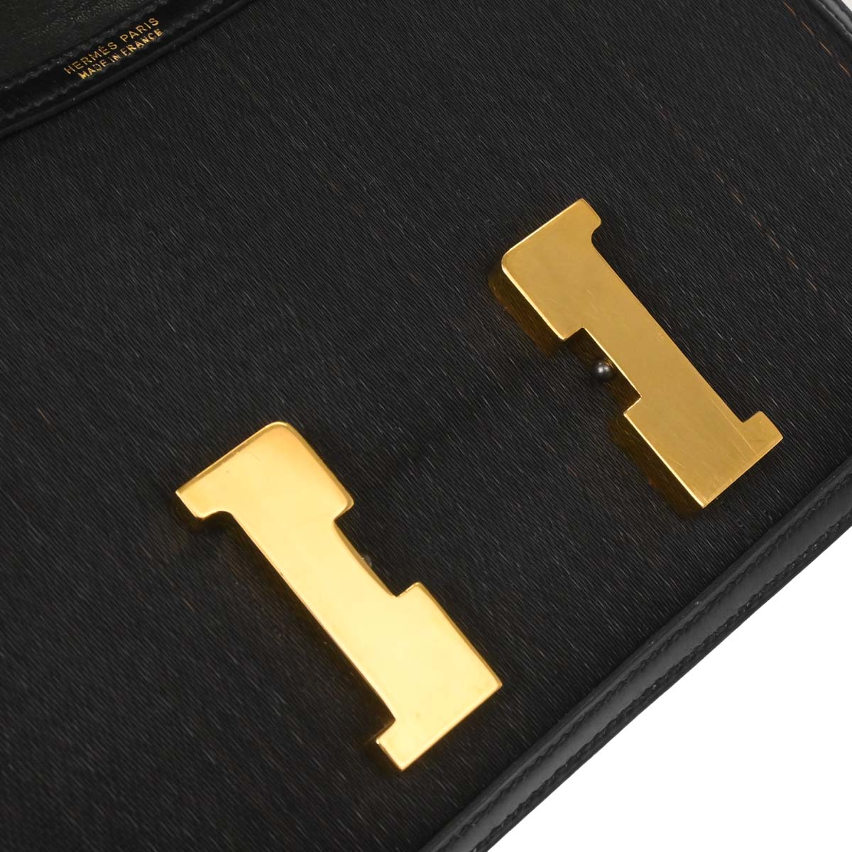 Hermes Black Crinoline Box Calf Constance 23 Shoulder Bag