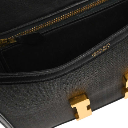 Hermes Black Crinoline Box Calf Constance 23 Shoulder Bag