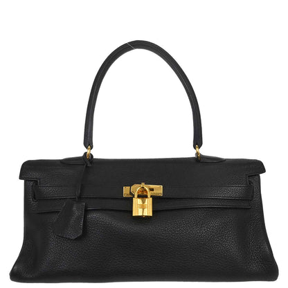 Hermes Black Togo Shoulder Kelly Handbag