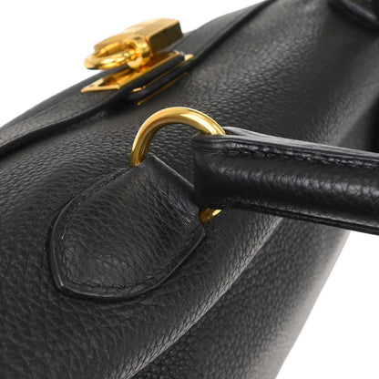 Hermes Black Togo Shoulder Kelly Handbag