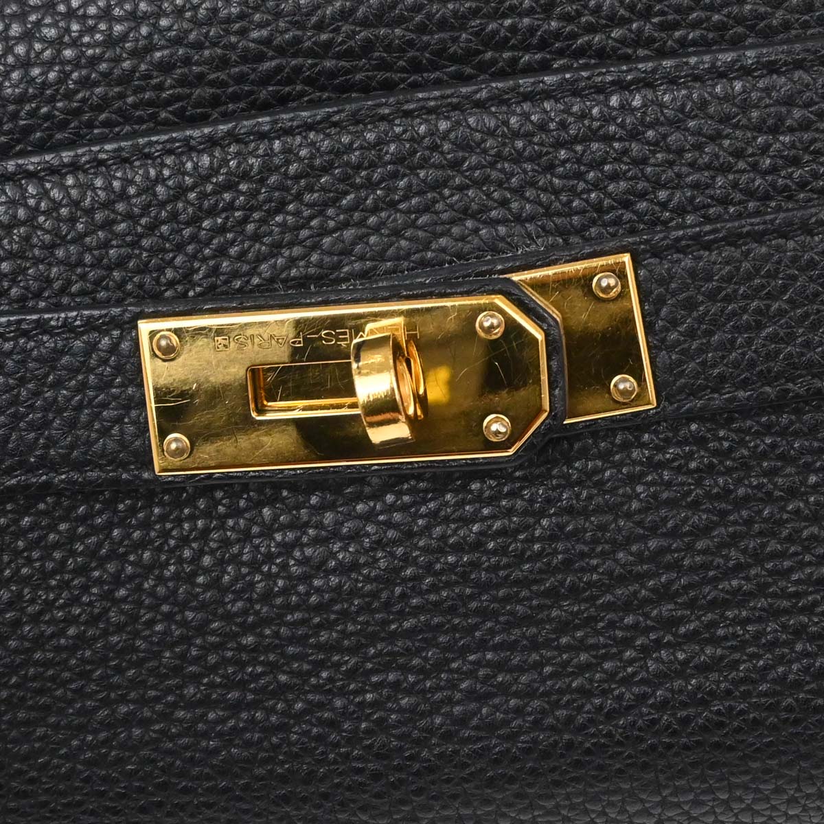 Hermes Black Togo Shoulder Kelly Handbag
