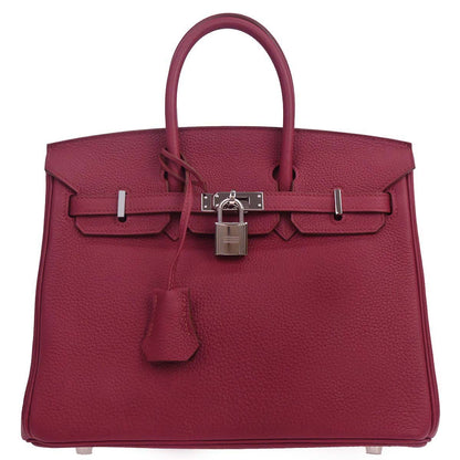 Hermes Ruby Togo Birkin 25 Handbag
