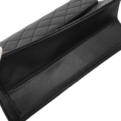 Chanel Black Lambskin Pushlock Small Half Flap Shoulder Bag