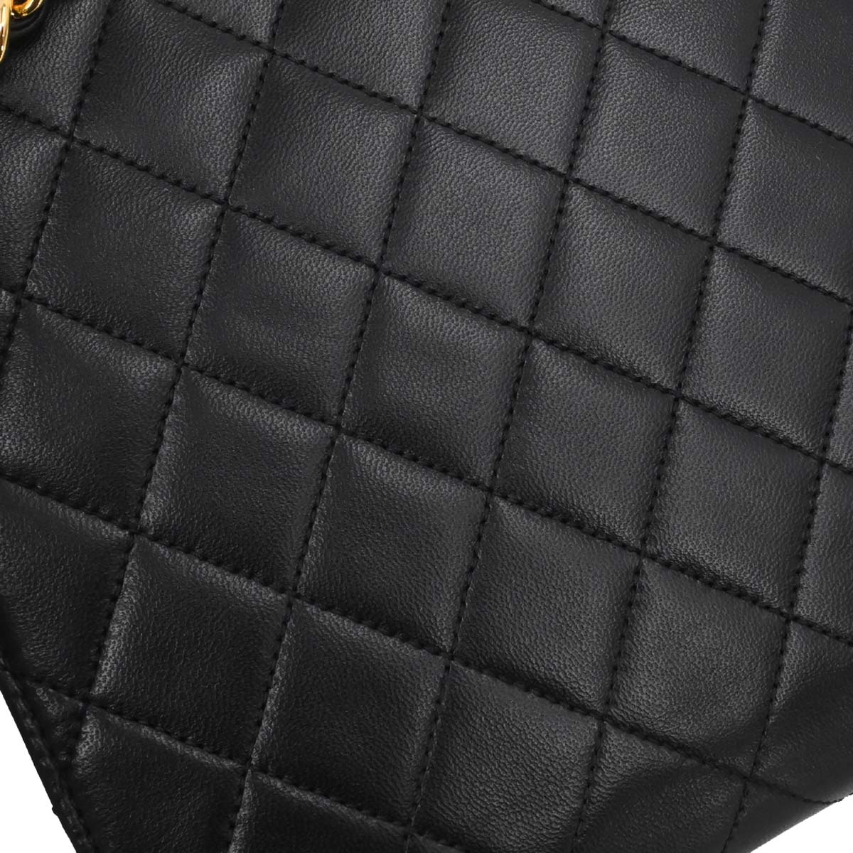 Chanel Black Lambskin Pushlock Small Half Flap Shoulder Bag