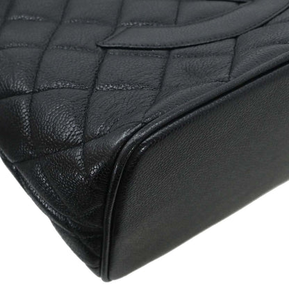 Chanel 2000-2002 Black Caviar Skin Medallion Tote Handbag