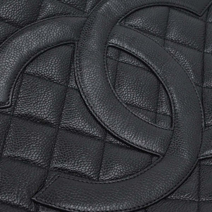 Chanel 2000-2002 Black Caviar Skin Medallion Tote Handbag