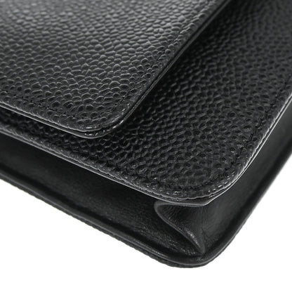 Chanel Black Caviar Skin Timeless WOC Wallet on Chain Bag