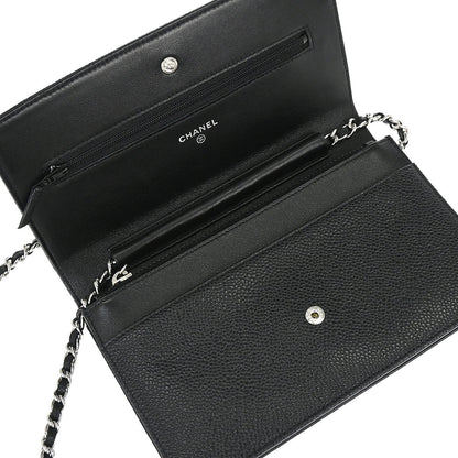 Chanel Black Caviar Skin Timeless WOC Wallet on Chain Bag