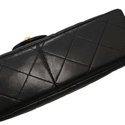 Chanel Black Lambskin Single Flap Shoulder Bag