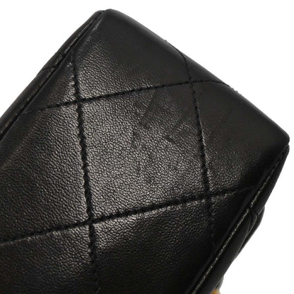Chanel Black Lambskin Single Flap Shoulder Bag