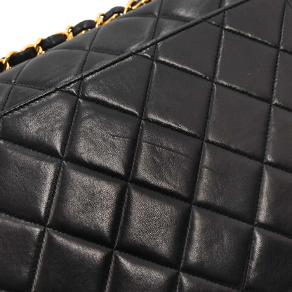 Chanel Black Lambskin Single Flap Shoulder Bag