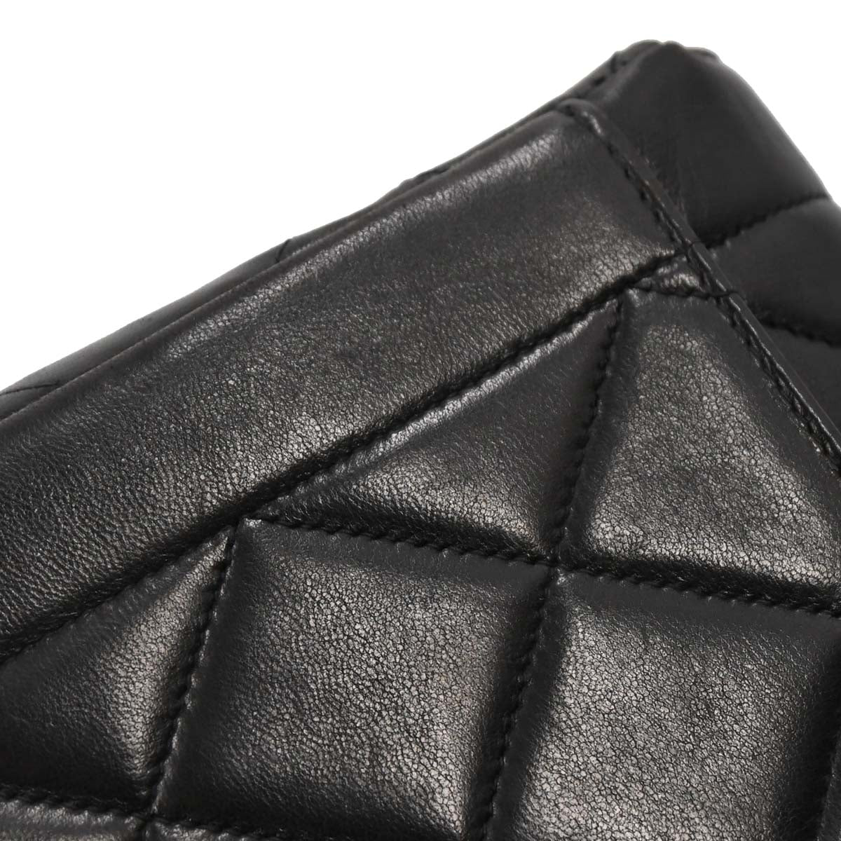 Chanel Black Lambskin Single Flap Shoulder Bag