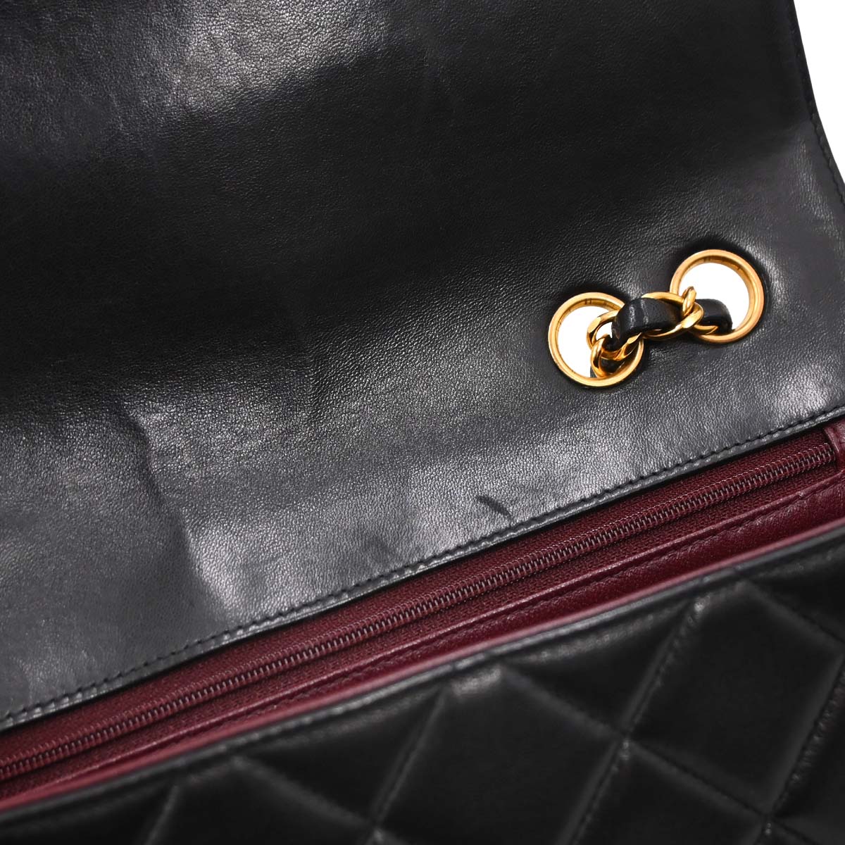 Chanel Black Lambskin Single Flap Shoulder Bag