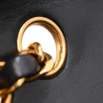 Chanel Black Lambskin Single Flap Shoulder Bag