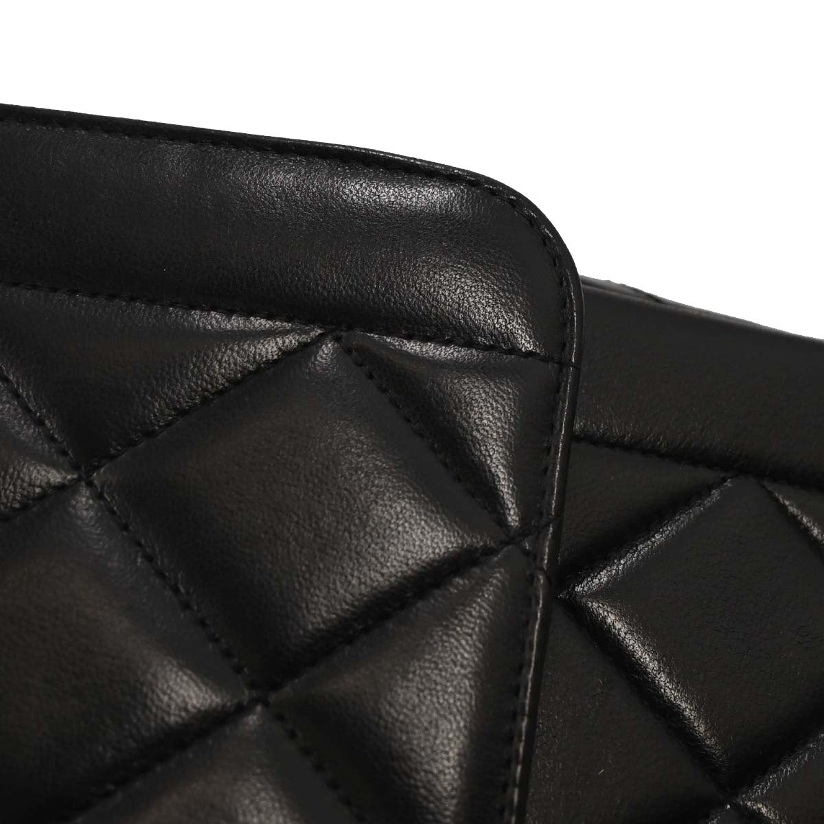 Chanel Black Lambskin Single Flap Shoulder Bag