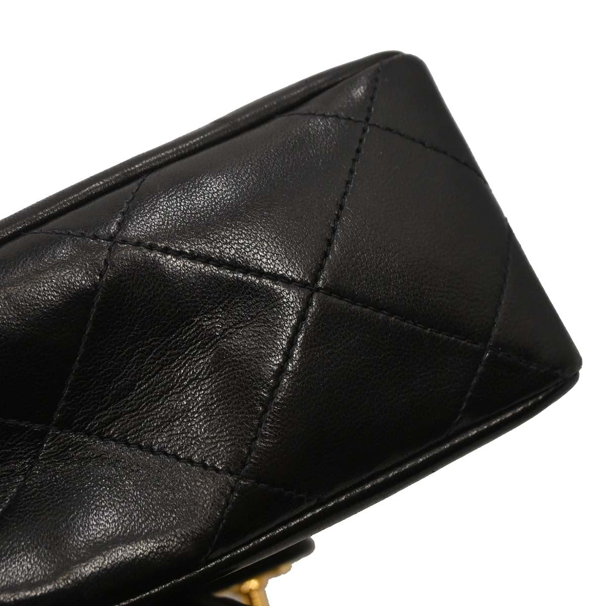 Chanel Black Lambskin Single Flap Shoulder Bag