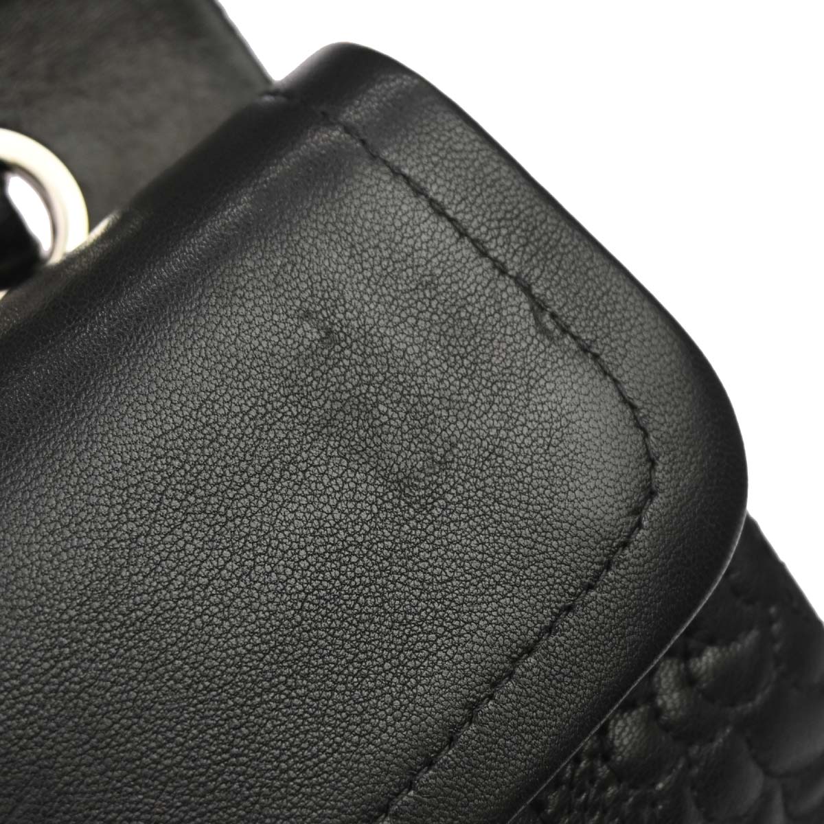 Chanel Black Camellia Embossed Lambskin Medium Classic Double Flap Bag