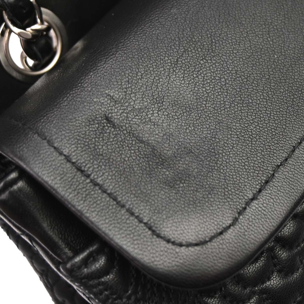 Chanel Black Camellia Embossed Lambskin Medium Classic Double Flap Bag