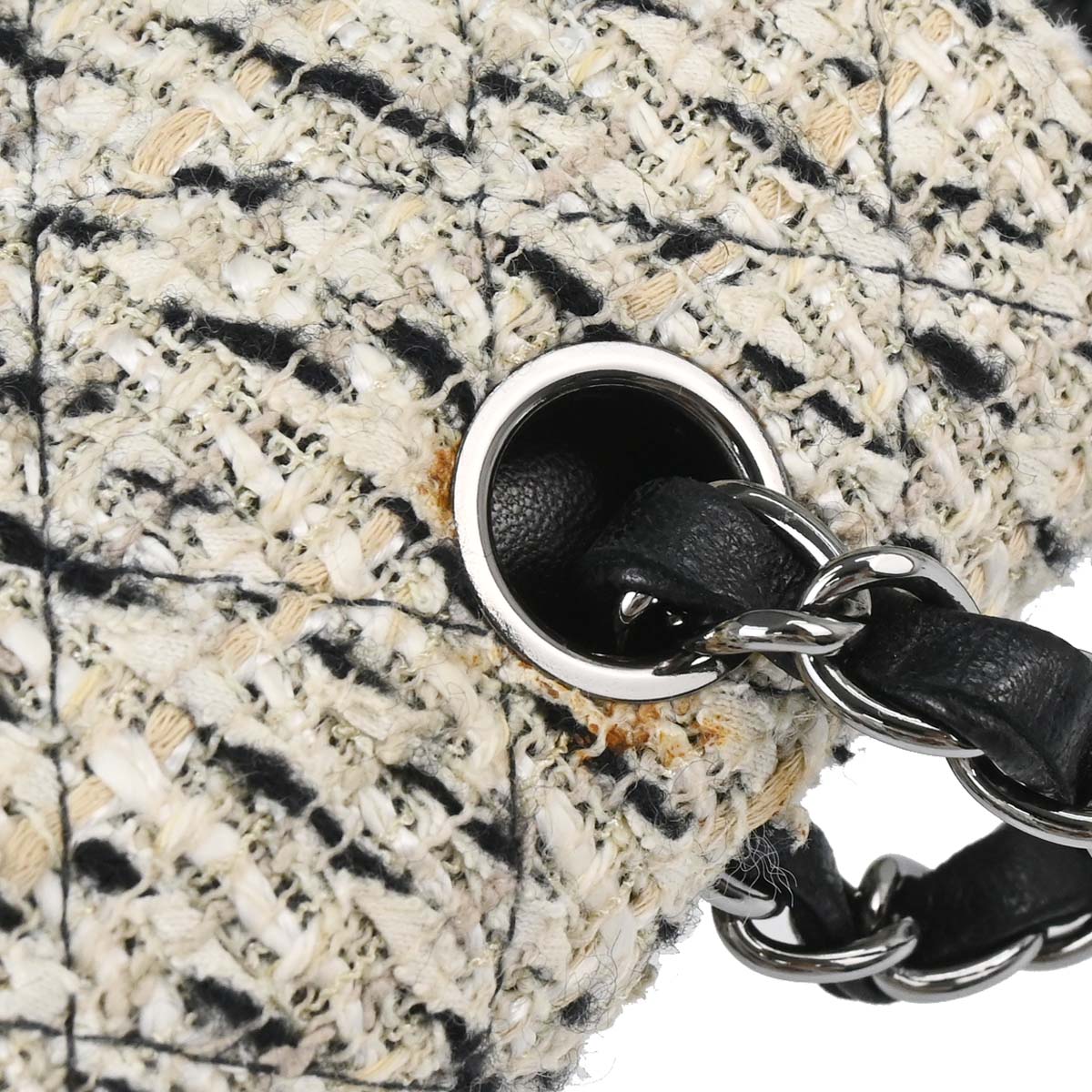 Chanel 2005-2006 Gray Tweed Medium Classic Double Flap Shoulder Bag