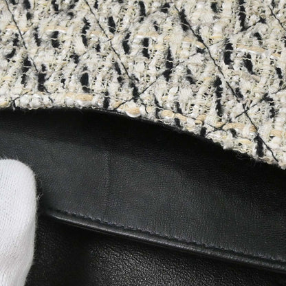 Chanel 2005-2006 Gray Tweed Medium Classic Double Flap Shoulder Bag