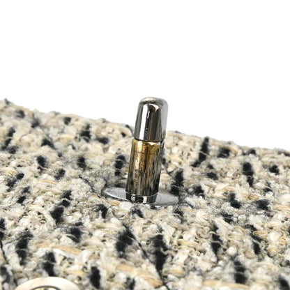 Chanel 2005-2006 Gray Tweed Medium Classic Double Flap Shoulder Bag