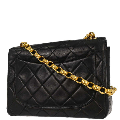 Chanel Black Lambskin Mini Classic Square Flap Shoulder Bag 17