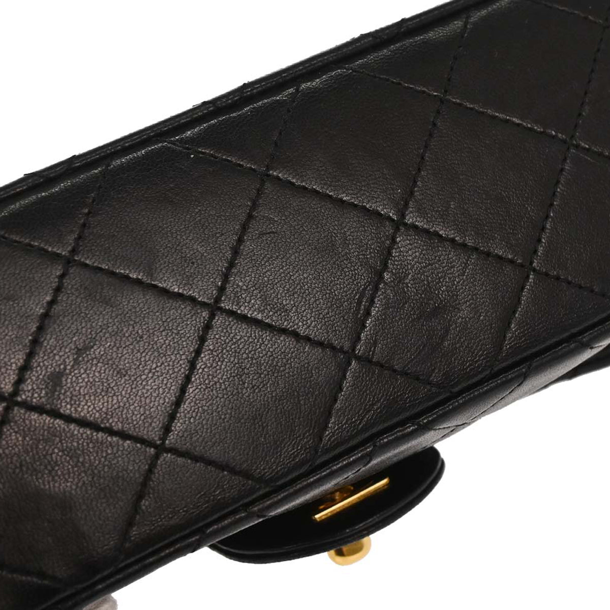Chanel Black Lambskin Mini Classic Square Flap Shoulder Bag 17
