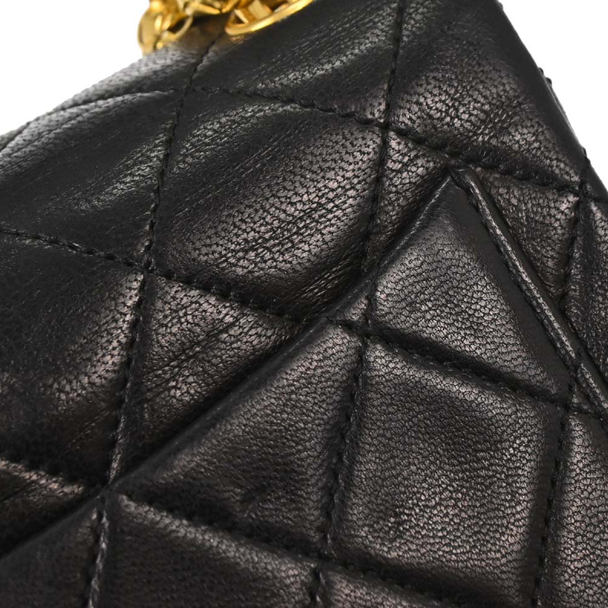 Chanel Black Lambskin Mini Classic Square Flap Shoulder Bag 17