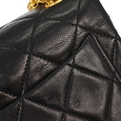 Chanel Black Lambskin Mini Classic Square Flap Shoulder Bag 17