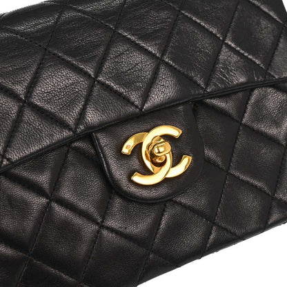 Chanel Black Lambskin Mini Classic Square Flap Shoulder Bag 17