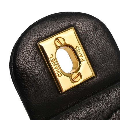 Chanel Black Lambskin Mini Classic Square Flap Shoulder Bag 17
