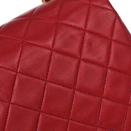 Chanel Red Lambskin Classic Square Flap Shoulder Bag 20