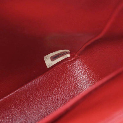 Chanel Red Lambskin Classic Square Flap Shoulder Bag 20