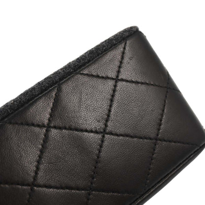 Chanel Black Lambskin Wool Single Flap Shoulder Bag