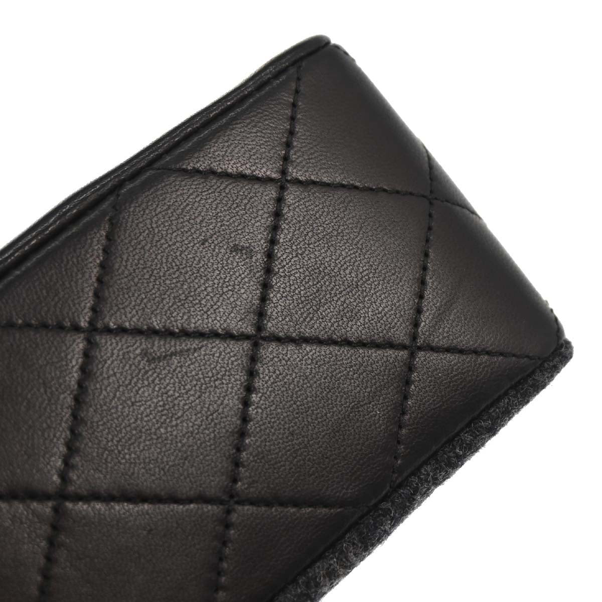 Chanel Black Lambskin Wool Single Flap Shoulder Bag