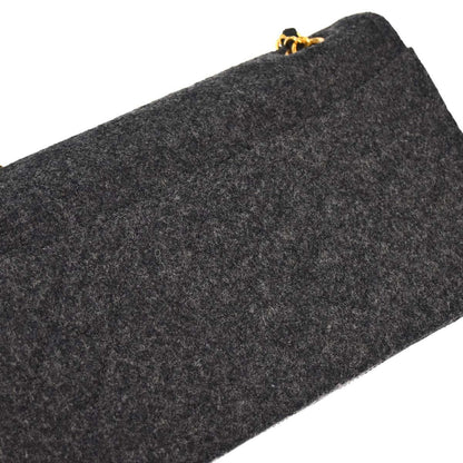 Chanel Black Lambskin Wool Single Flap Shoulder Bag