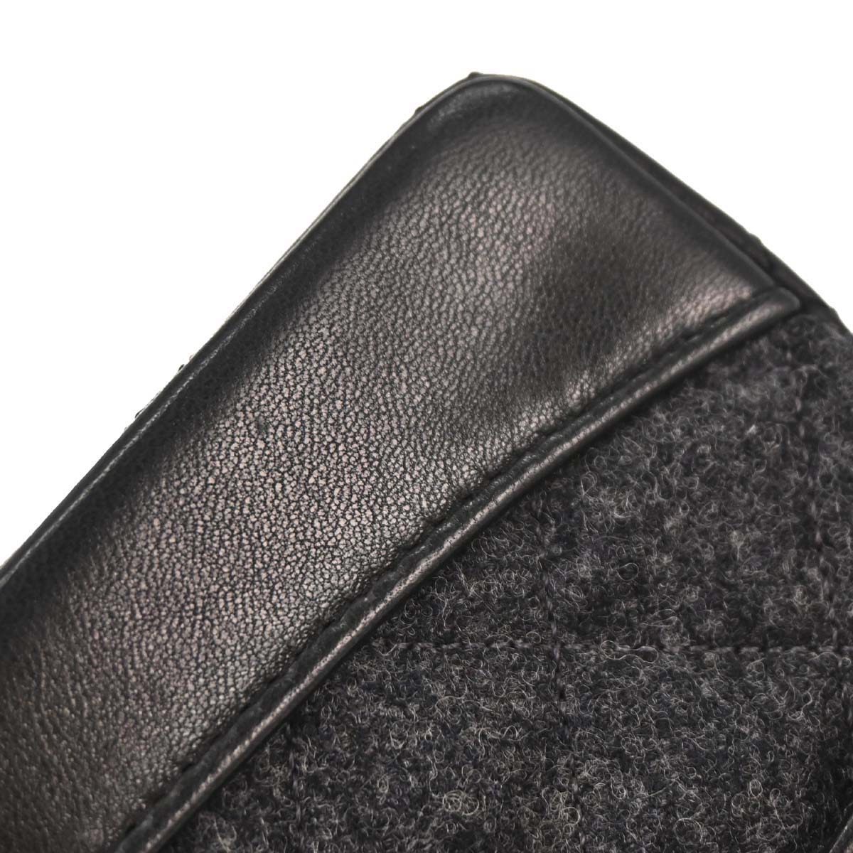 Chanel Black Lambskin Wool Single Flap Shoulder Bag