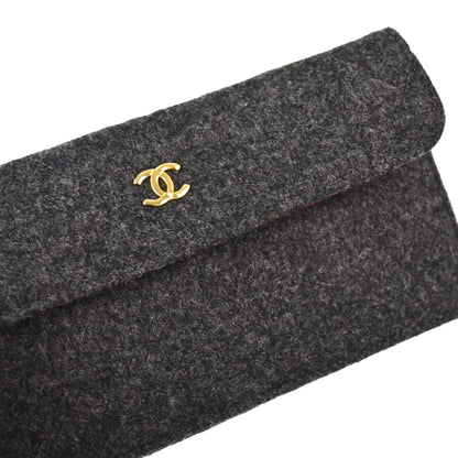 Chanel Black Lambskin Wool Single Flap Shoulder Bag