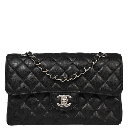 Chanel 2019 Black Caviar Small Classic Double Flap Shoulder Bag