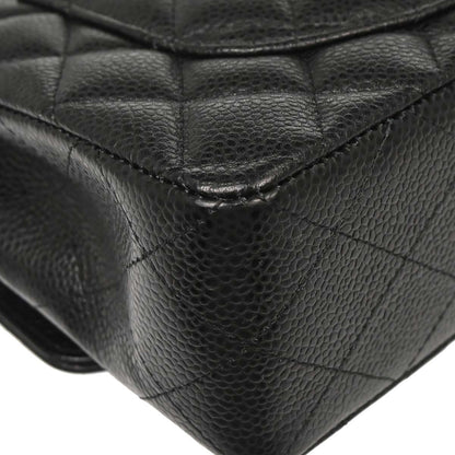 Chanel 2019 Black Caviar Small Classic Double Flap Shoulder Bag