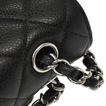 Chanel 2019 Black Caviar Small Classic Double Flap Shoulder Bag