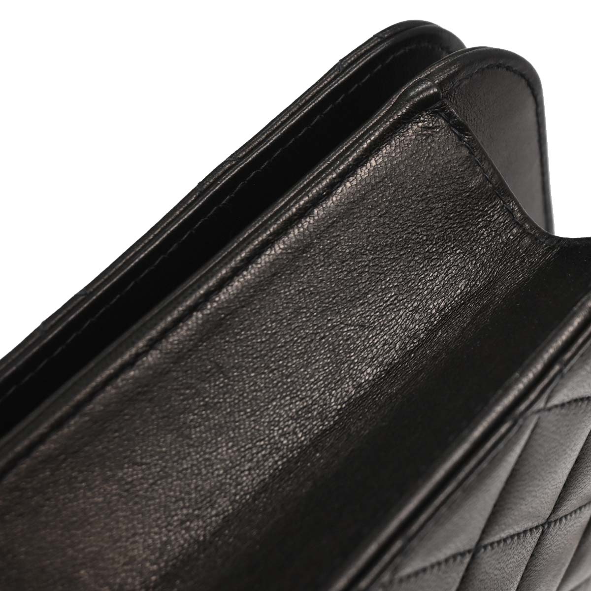 Chanel Black Lambskin Turnlock Small Full Flap Shoulder Bag