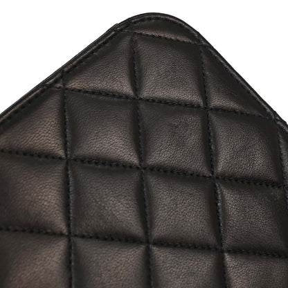 Chanel Black Lambskin Turnlock Small Full Flap Shoulder Bag