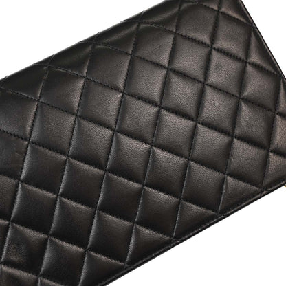 Chanel Black Lambskin Turnlock Small Full Flap Shoulder Bag