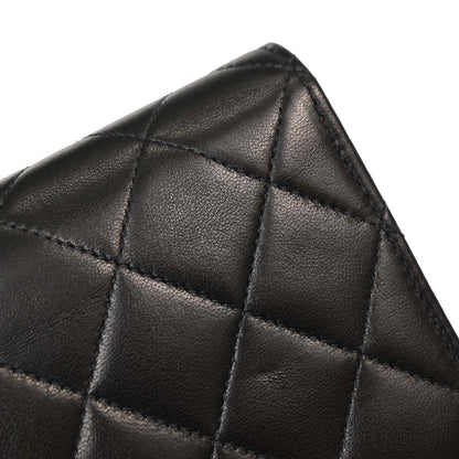 Chanel Black Lambskin Turnlock Small Full Flap Shoulder Bag