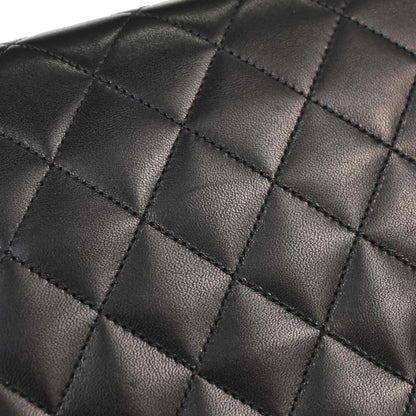 Chanel Black Lambskin Turnlock Small Full Flap Shoulder Bag