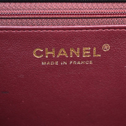 Chanel Black Lambskin Turnlock Small Full Flap Shoulder Bag